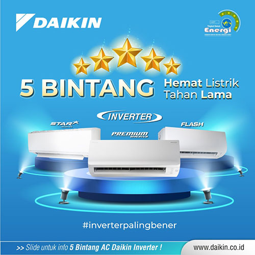 Daikin AC Flash Inverter Wall Mounted Split Thailand 1/2 PK - FTKQ15UVM4